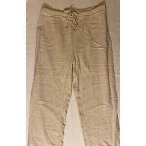 Sag Harbor Womens Size XL Linen Rayon Wide Leg Pants Casual